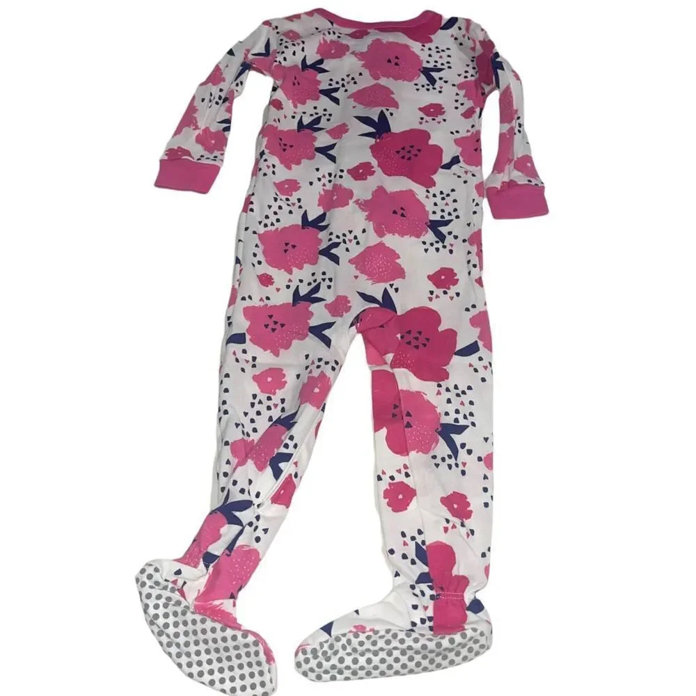 Lamaze Organic Pink,‎ Navy & White Footie Pajamas - NWT - Size 12 months